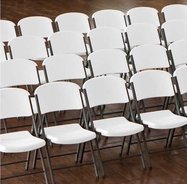White Commercial Folding Chair — photo 1